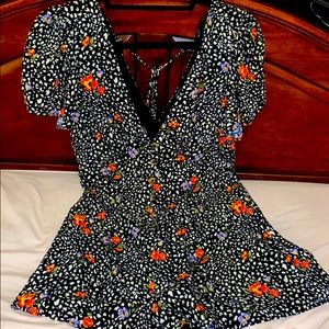 f21 floral jungle romper